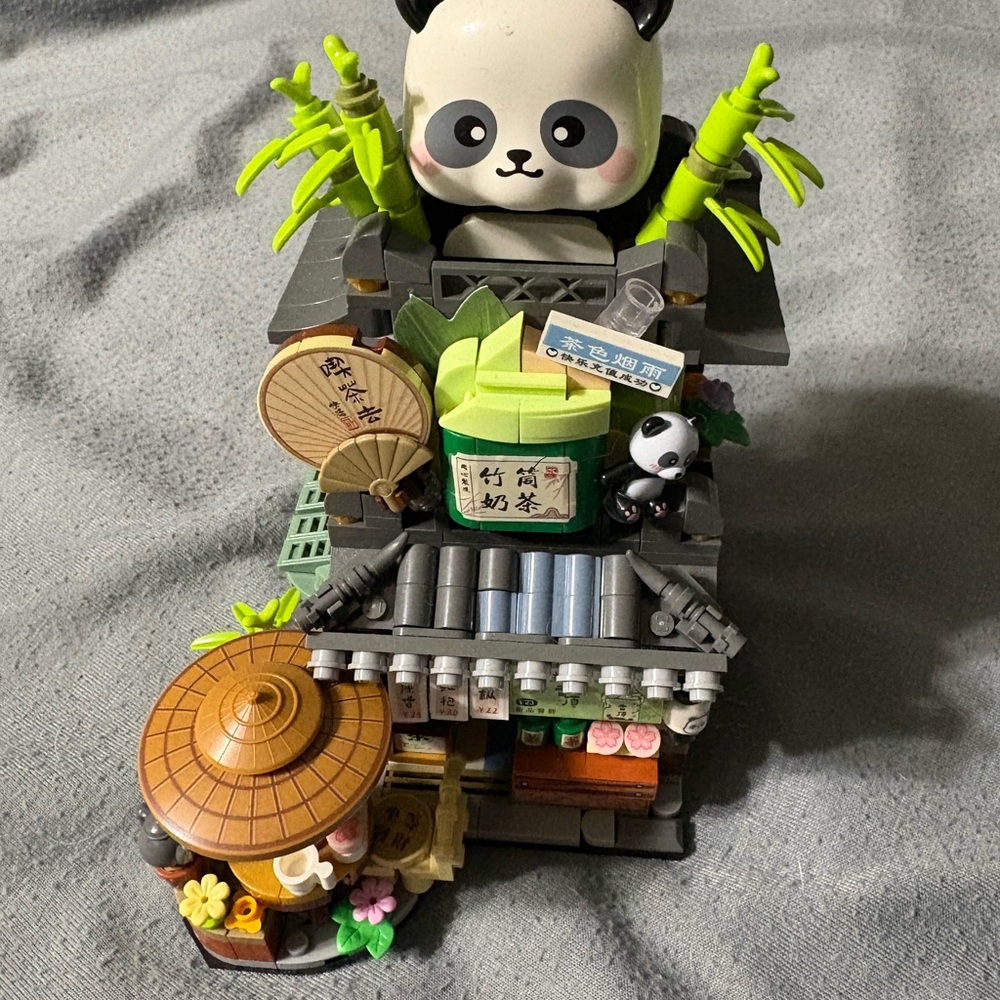 Panda Playset with Bamboo and Market